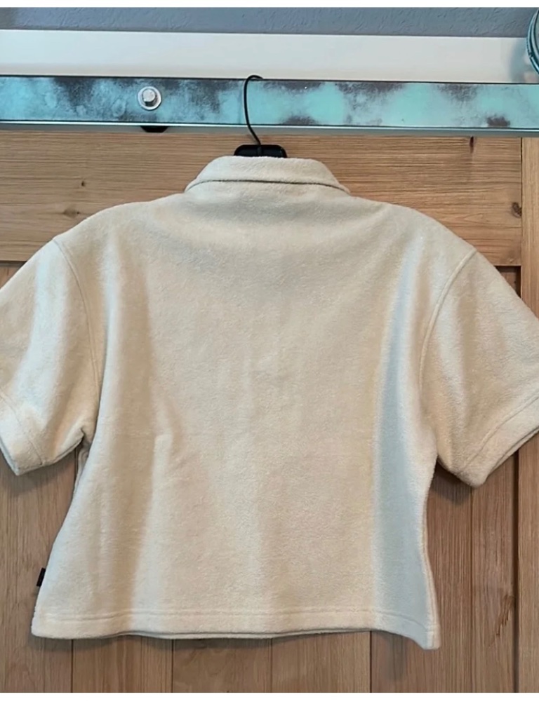 Rowing Blazers Cropped Terry Cloth Polo Shirt Cream Size M Nwot — image 6 of 8